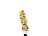 White gold Round Yellow Sapphire Curved Wedding Band with Channel Setting_23