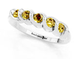 White gold Round Yellow Sapphire Eternity Band with Twist Prong Setting_13
