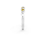 White gold Round Yellow Sapphire Eternity Band with Twist Prong Setting_14