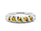 White gold Round Yellow Sapphire Eternity Band with Twist Prong Setting_19