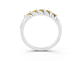 White gold Round Yellow Sapphire Eternity Band with Twist Prong Setting_22