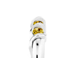 White gold Round Yellow Sapphire Eternity Band with Twist Prong Setting_23