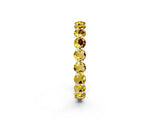 White gold Round Yellow Sapphire Eternity Band with U-Prong Setting_44