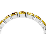 White gold Round Yellow Sapphire Eternity Band with U-Prong Setting_46