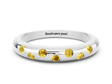 White gold Round Yellow Sapphire Flush-Set Comfort Fit Band_18