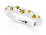 White gold Round Yellow Sapphire Flush-Set Comfort Fit Band_19