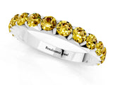White gold Round Yellow Sapphire Half Eternity Band with Classic Prong Setting_19