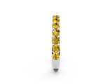 White gold Round Yellow Sapphire Half Eternity Band with Classic Prong Setting_20