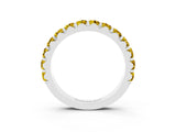 White gold Round Yellow Sapphire Half Eternity Band with Classic Prong Setting_21