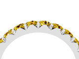 White gold Round Yellow Sapphire Half Eternity Band with Classic Prong Setting_22