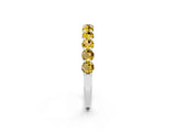 White gold Round Yellow Sapphire Half Eternity Band with Prong Setting_20