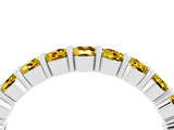 White gold Round Yellow Sapphire Half Eternity Band with Prong Setting_22