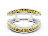 White gold Round Yellow Sapphire Milgrain Eternity Band with Channel Setting_18