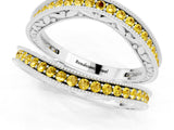 White gold Round Yellow Sapphire Milgrain Eternity Band with Channel Setting_19
