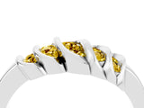 White gold Round Yellow Sapphire Multi-Row Crossover Band_10