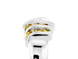 White gold Round Yellow Sapphire Multi-Row Crossover Band_11