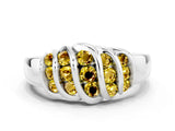 White gold Round Yellow Sapphire Multi-Row Crossover Band_6