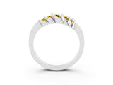 White gold Round Yellow Sapphire Multi-Row Crossover Band_9
