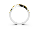 White gold Round Yellow Sapphire Pavé Curved Band with Shared Prong Setting_21