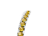 White gold Round Yellow Sapphire Pavé Curved Band with Shared Prong Setting_23