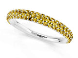 White gold Round Yellow Sapphire Pavé Eternity Band with Shared Prong Setting_19