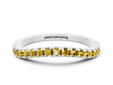White gold Round Yellow Sapphire Pavé Half Eternity Band with Shared Prong Setting_18