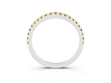 White gold Round Yellow Sapphire Pavé Half Eternity Band with Shared Prong Setting_21