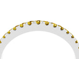 White gold Round Yellow Sapphire Pavé Half Eternity Band with Shared Prong Setting_22