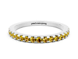 White gold Round Yellow Sapphire Pavé Set Eternity Band with Micro Prong Setting_18