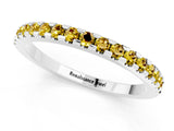 White gold Round Yellow Sapphire Pavé Set Eternity Band with Micro Prong Setting_19
