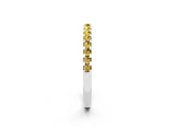 White gold Round Yellow Sapphire Pavé Set Eternity Band with Micro Prong Setting_20