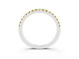 White gold Round Yellow Sapphire Pavé Set Eternity Band with Micro Prong Setting_21