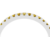 White gold Round Yellow Sapphire Pavé Set Eternity Band with Micro Prong Setting_22
