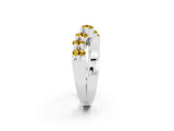 White gold Round Yellow Sapphire Prong-Set Crossover Band_8