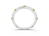 White gold Round Yellow Sapphire Prong Set Milgrain Eternity Band_21