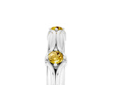 White gold Round Yellow Sapphire Prong Set Milgrain Eternity Band_23