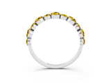White gold Round Yellow Sapphire Scalloped Prong Set Eternity Band_33