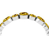 White gold Round Yellow Sapphire Scalloped Prong Set Eternity Band_34