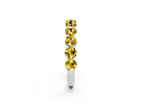 White gold Round Yellow Sapphire Shared Prong Eternity Band_8