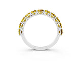 White gold Round Yellow Sapphire Shared Prong Eternity Band_9