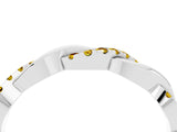 White gold Round Yellow Sapphire Twist Eternity Band with Pavé Setting_22