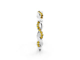White gold Round Yellow Sapphire Twist Eternity Band with Pavé Setting_8