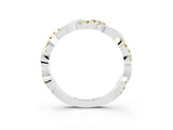 White gold Round Yellow Sapphire Twist Eternity Band with Pavé Setting_9