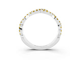 White gold Round Yellow Sapphire Twisted Eternity Band with Pavé and Shared Prong Setting_21