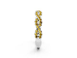 White gold Round Yellow Sapphire Twisted Eternity Band with Pavé and Shared Prong Setting_32