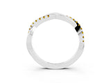White gold Round Yellow Sapphire Twisted Infinity Band with Prong Setting_21