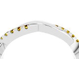 White gold Round Yellow Sapphire Twisted Infinity Band with Prong Setting_22