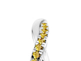White gold Round Yellow Sapphire Twisted Infinity Band with Prong Setting_23