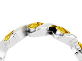 White gold Round Yellow Sapphire Wave Band with Channel Setting and Shared Prongs_10