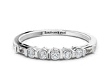 White gold Round and Baguette Diamond Prong Set Half-Eternity Band_12
